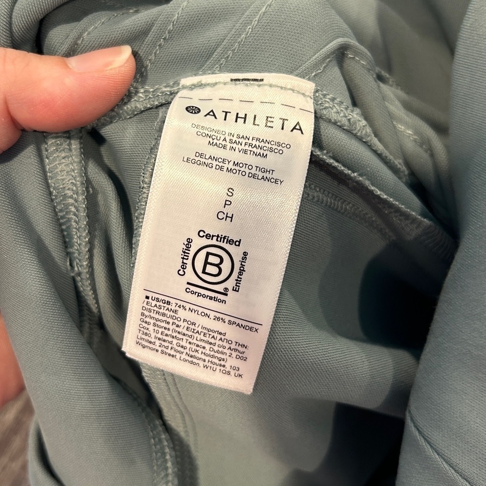 Athleta Women’s Grey/Blue Delancey Moto Tight - Small - Picture 8 of 9